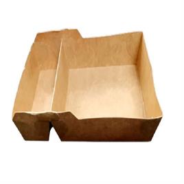 Kraft Paper Food Tray (2 Compartment)
