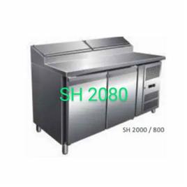 2 Door Stainless Steel Refrigerated Prep Counter