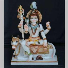 2 Ft White Marble Shiva Deity