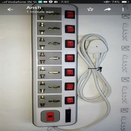 Seven Socket Extension Board 3 Pin