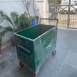 Blue ABS Plastic Cage Trolley, 300 Kg Load