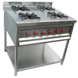 4 Burner Stainless Steel Commercial Gas Stove
