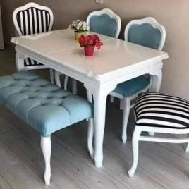 4 Seater Rectangular Glass Dining Table Set