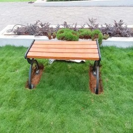 4 Seater Iron Garden Seating Bench, No Backrest
