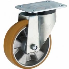 Yellow Rubber Swivel Caster Wheel, 4x1.5 Inch