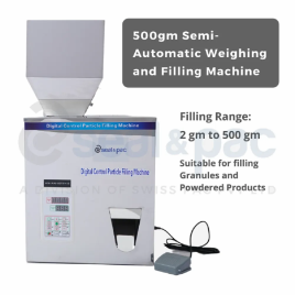 50 Hz Semi-Auto Weighing Filling Machine, 500g Capacity, 230 V