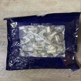 50mm PVC White Cable Nail Clip, 100 Pieces/Packet