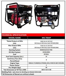 Portable AC Output Welding Generator WG 7000AP