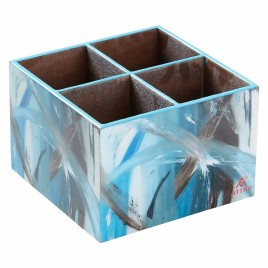 9 Inch Wooden Kitchen Cutlery Organizer with 4 Compartments, 10 Pieces