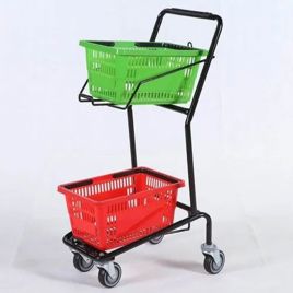 SS Mopping Trolley with Basket, Supermarket Use