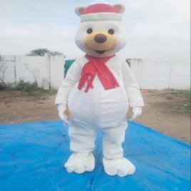 White Advertising Mascot Fur Costume