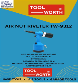 TW-9312 Air Rivet Nut Setter M3-M12