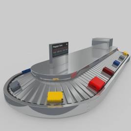 Airport Baggage Flat Belt Conveyor Equipment, 1000 kg Capacity