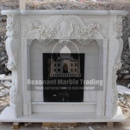 Indoor Marble Stone Fireplace