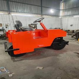 Automated Yellow Cricket Pitch Roller Machine