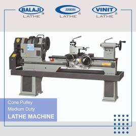 Balaji Cone Pulley Lathe Machine, 420 mm Swing, 40-550 RPM Spindle Speed