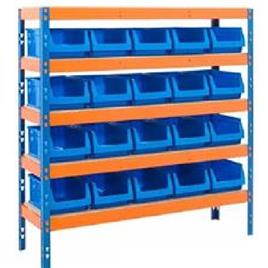 Four Layer Bin Storage Rack