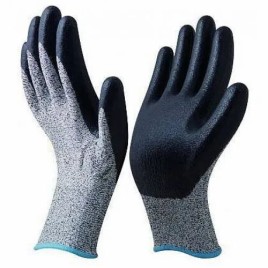 Nitrile Coated Gloves, Black and Grey