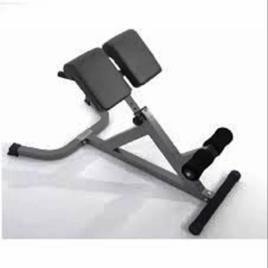 Black Silver Gym Hyper Extension Bench