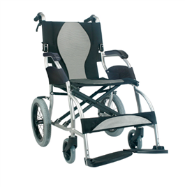 Lightweight Folding Wheelchair - Black & White