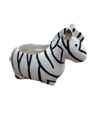 Black & White Polyresin Zebra Planter, 4-inch Table Display
