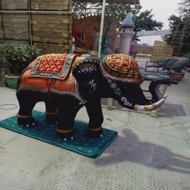 Black Elephant FRP Outdoor Sculptures, 4 Ft
