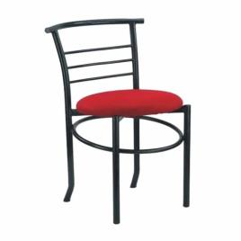 Black Leather Iron Cafe Seating