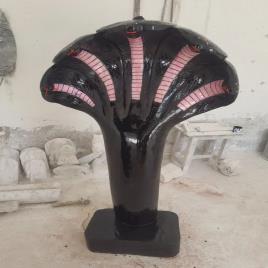 Black Marble Snake Sculpture 5 ft