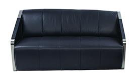 Black Leather Office Sofa