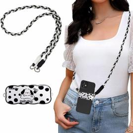 Black Printed Satin Lanyard