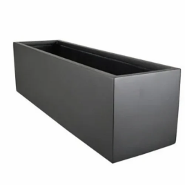 Black Rectangular Fiberglass Plant Container