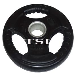 Black Rubber Encased Iron Weight Plate