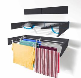 Rectangular Black Steel Clothing Rack