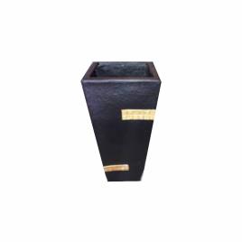 Black Stone Decorative Planters, 12 X 12 X 15 Inch