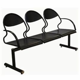 Black 3 Seater Office Waiting Chair