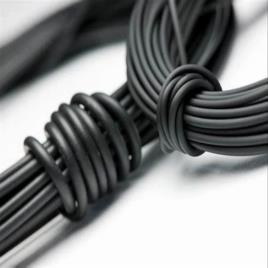 Black Viton Rubber Cord, 1-25mm