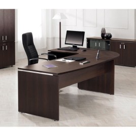 Engineered Wood L-Shaped Office Set