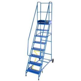 Blue Aluminum Trolley Ladder