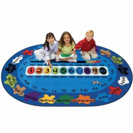 Blue Crystal Velvet Educational Carpet