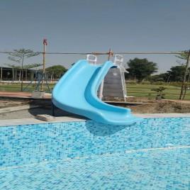 Blue FRP Pool Cleaning Slide