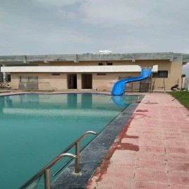 Blue FRP Pool Slide
