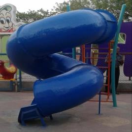 Blue Fiberglass Tube Slide