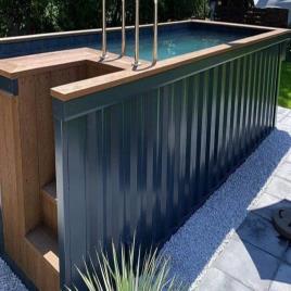 Blue GI Steel Endless Swimming Pool, 15x7x4 ft