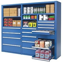 Industrial Blue Steel Wall Storage Cabinets