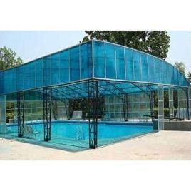 Blue Polycarbonate Pool Shed