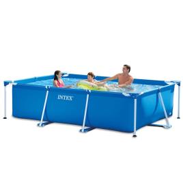 Blue PVC Metal Frame Pool, 220x150x60cm