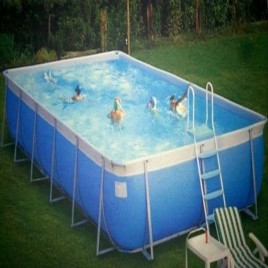 Blue PVC Rectangular Amusement Park Pool, 3 Ft