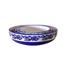 Blue White Ceramic Round Bowl Set, Interior Decor
