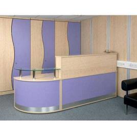 Brown Purple Reception Desk, Office Use