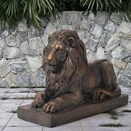 Brown Marble Sitting Lion Statue for Exterior
